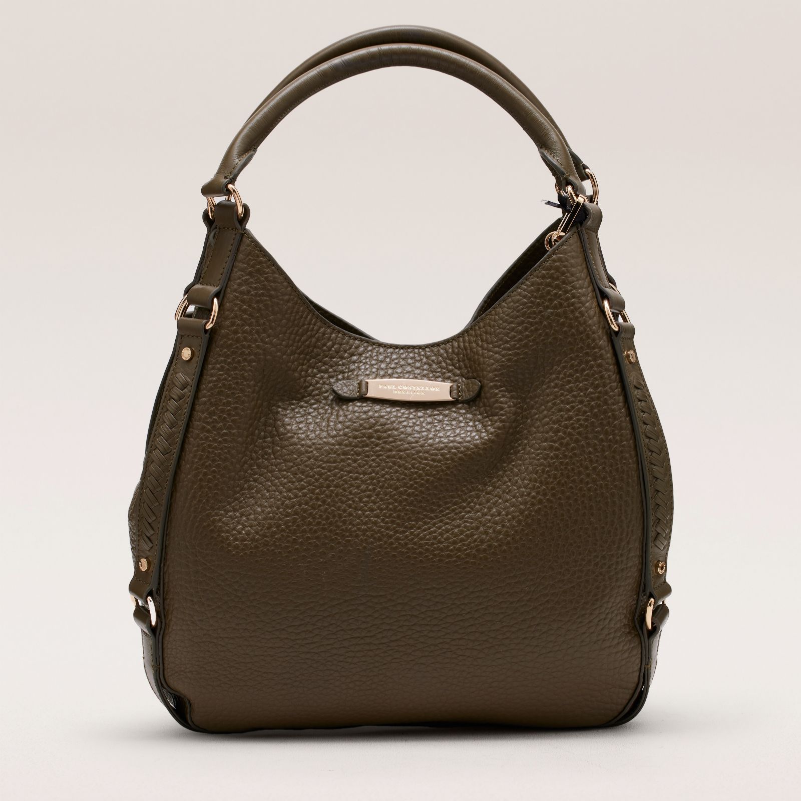 Paul Costelloe Weave Detail Large Slouchy Leather Shoulder Bag