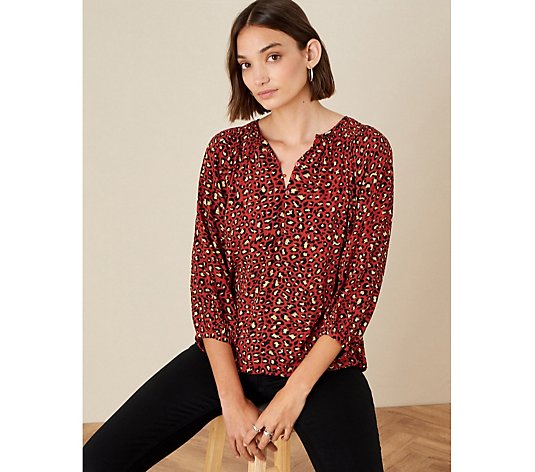 Monsoon Printed Button Front Blouse