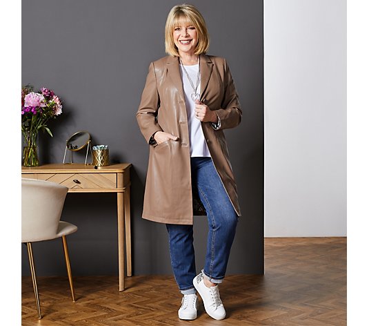 Ruth Langsford Faux Leather Longline Jacket