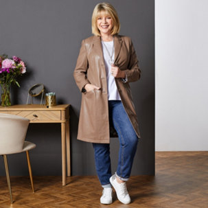 Ruth Langsford Faux Leather Longline Jacket - 190145