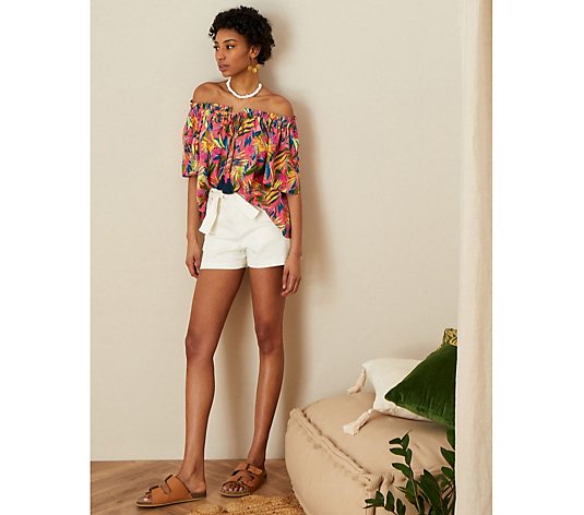 Monsoon Palm Print Colourful Jersey Top