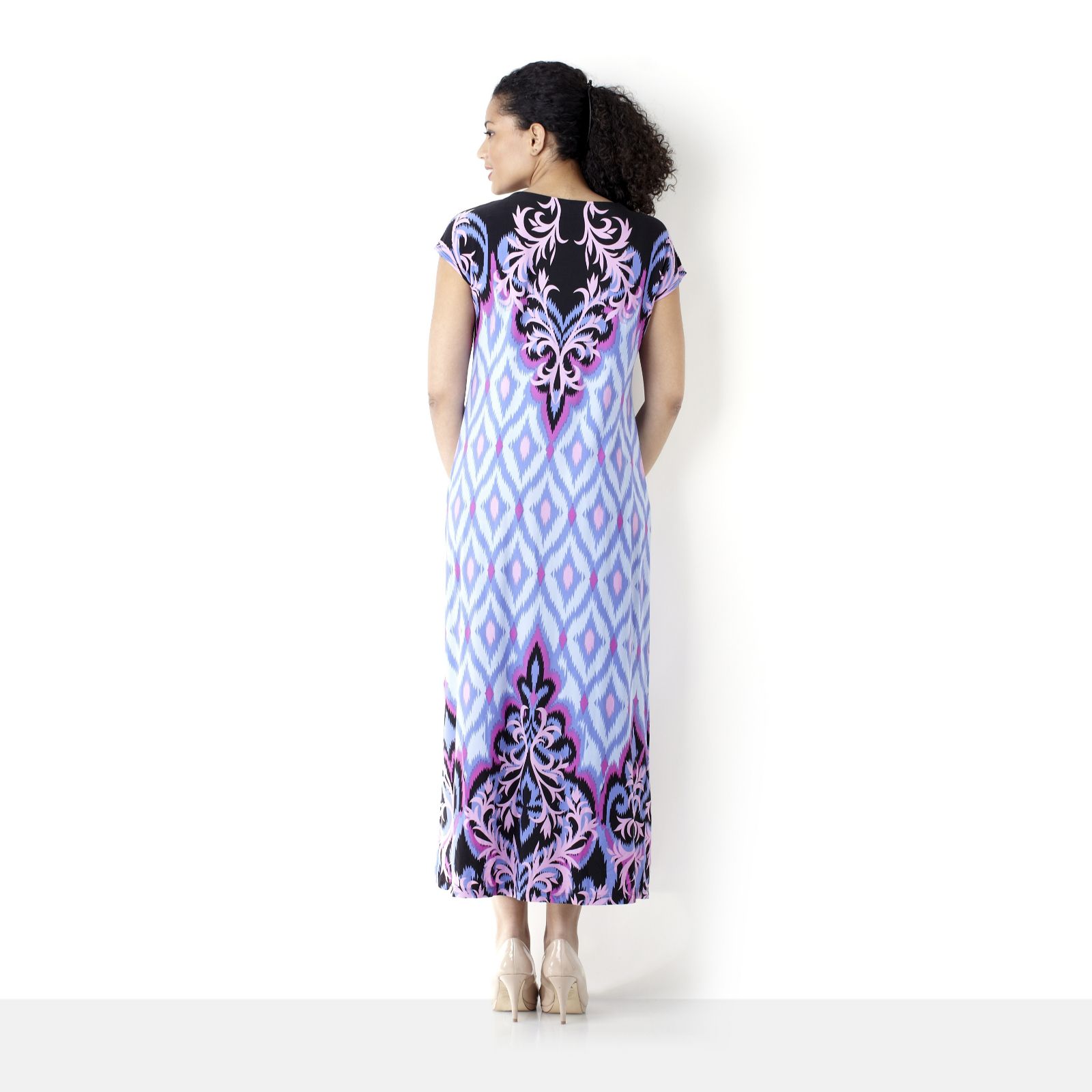 Bob Mackie Balinese Ikat Maxi Dress Qvc Uk