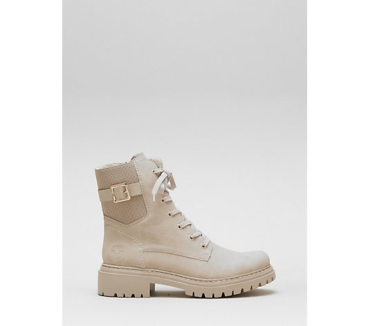 Rieker Cream Lace Up Boot
