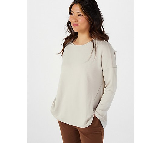 Kim & Co French Terry Long Sleeves Relaxed Hi-Lo Top