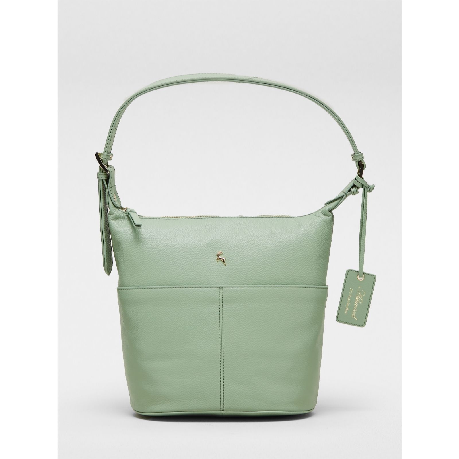 Outlet Ashwood Double Pocket Leather Bucket Bag