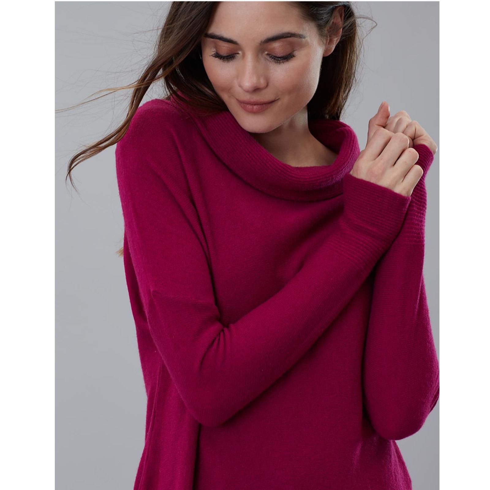 Joules Juniper Dropped Shoulder Funnel Neck Jumper QVC UK