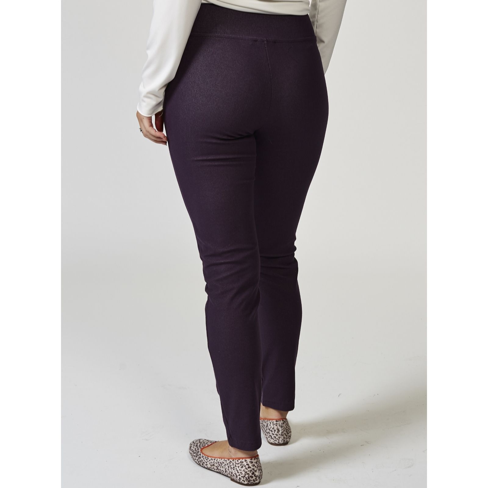 Outlet Kim & Co Deluxe Denim Jersey Narrow Leg Trousers QVC UK