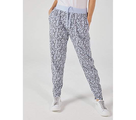 Frank Usher Animal Print Pull on Jogger with Zip Detail