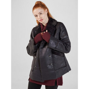 Centigrade Bonded Faux Fur Coat With Patch Pockets - 194351