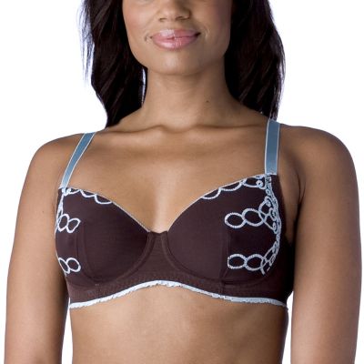 Barely Breezies Lasso Lace Bra in Brown - QVC UK
