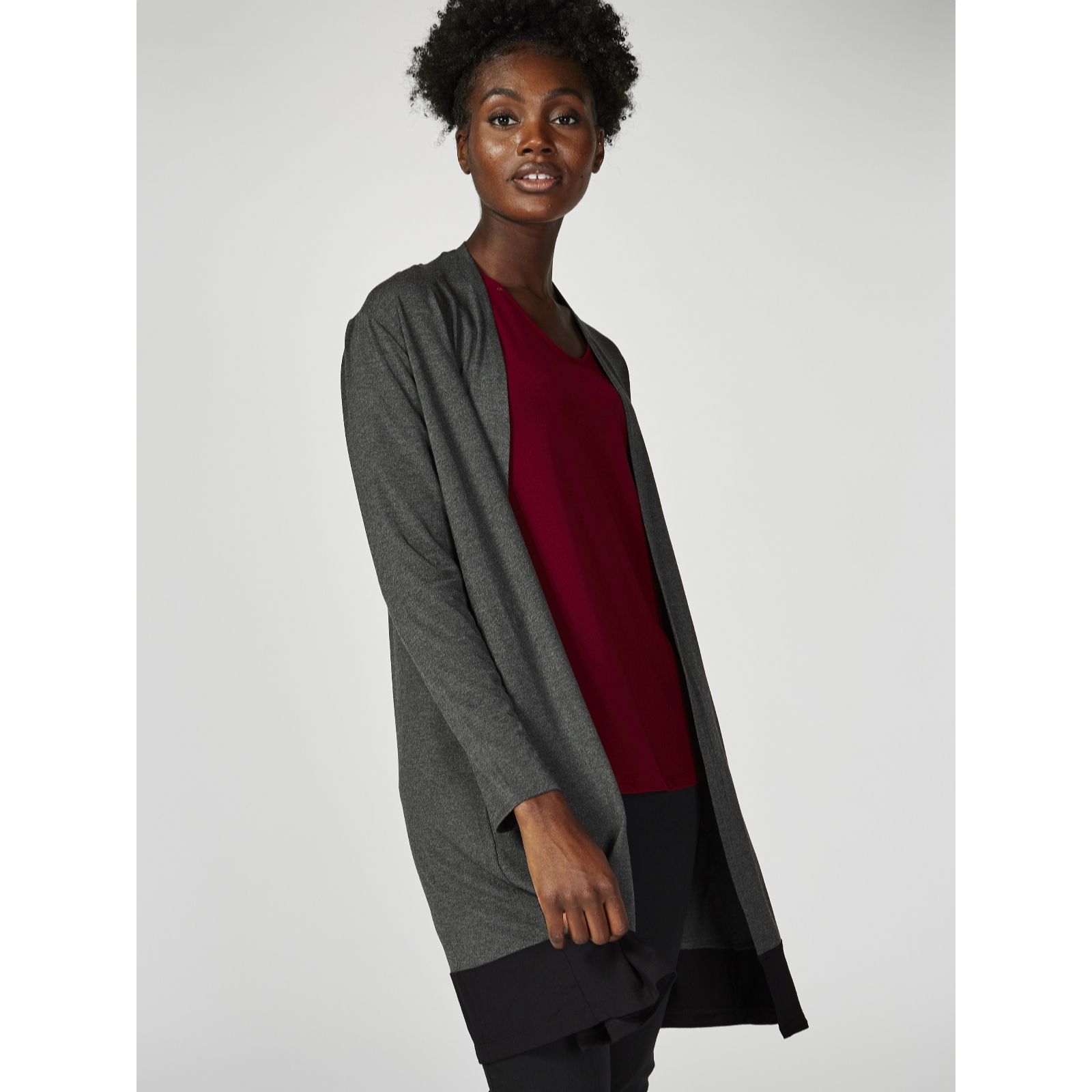 Outlet Dennis by Dennis Basso Colour-Blocked Soft Touch Duster Cardigan ...