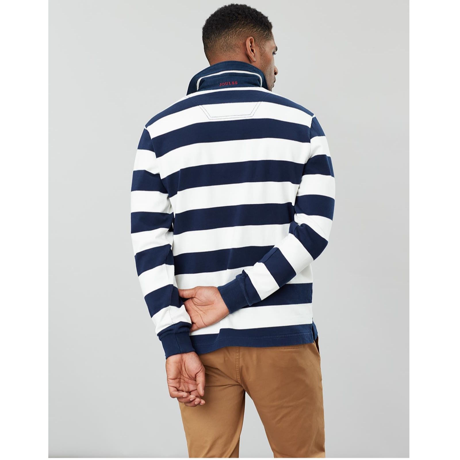 Joules Mens Onside Long Sleeve Stripe Rugby Shirt QVC UK