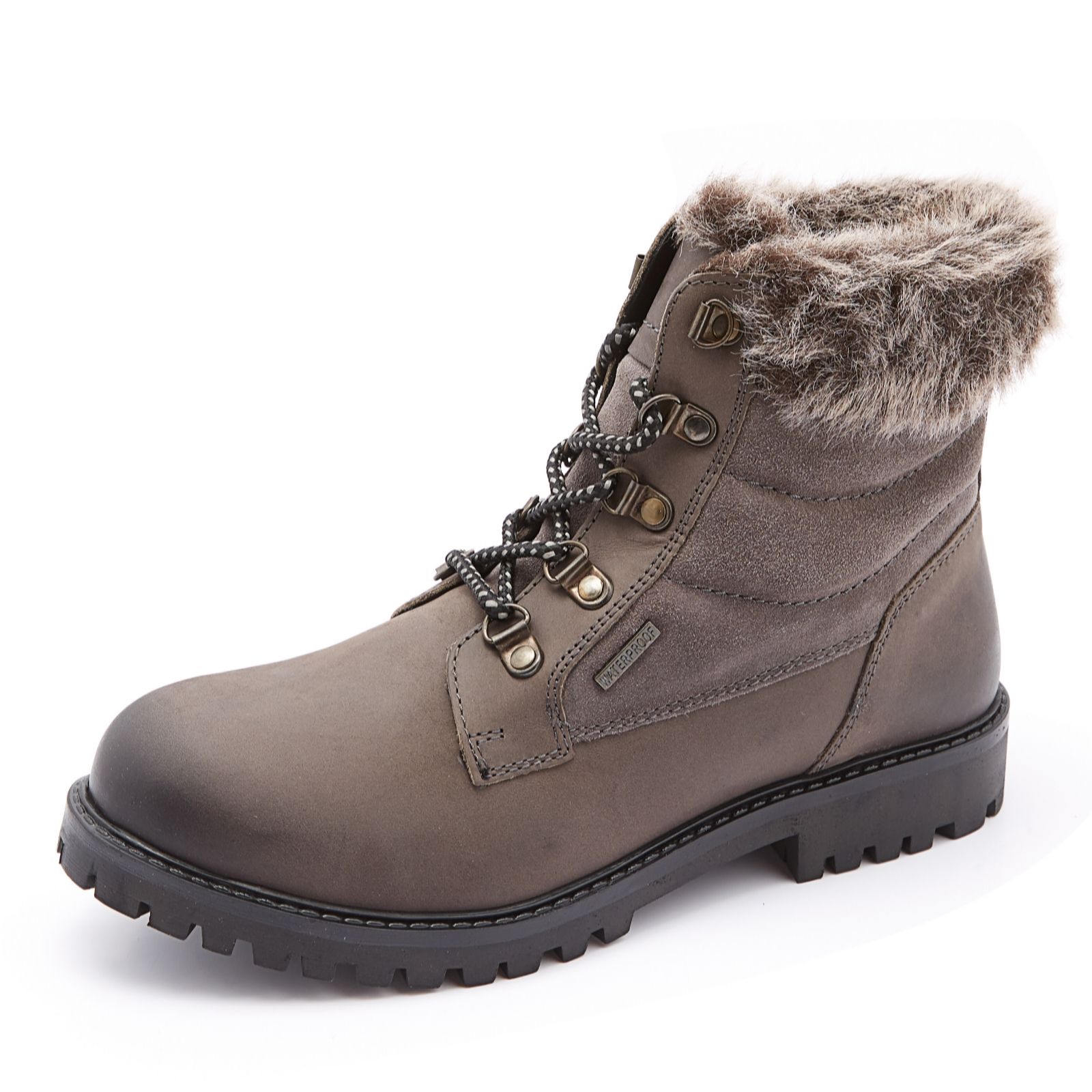 josie faux fur lace up boots