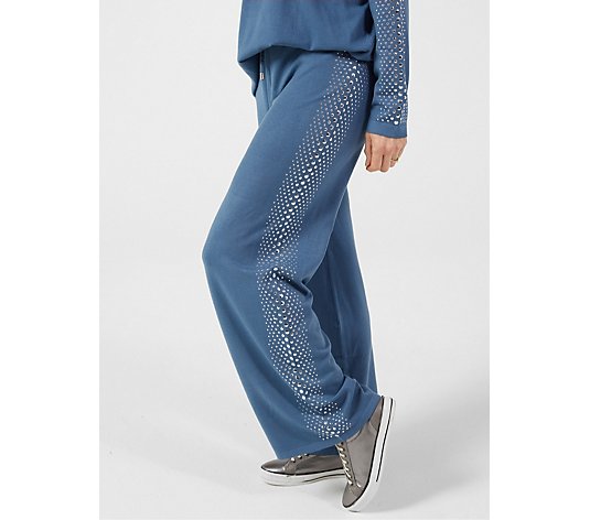 Frank Usher Studded Stripe Knitted Trouser with Stretch Waistband