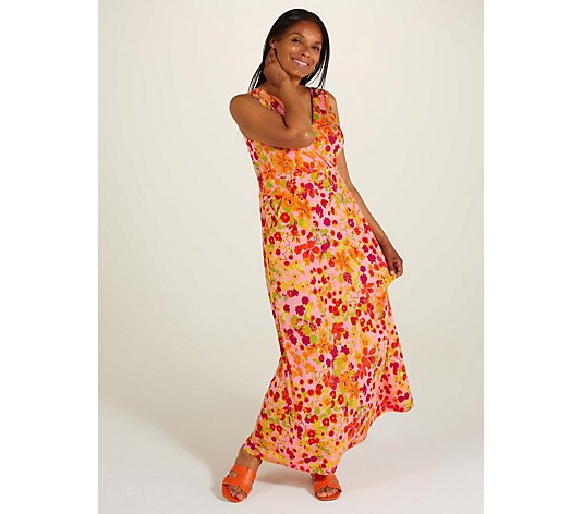 Kim & Co Printed Brazil Jersey Sleeveless Maxi Dress