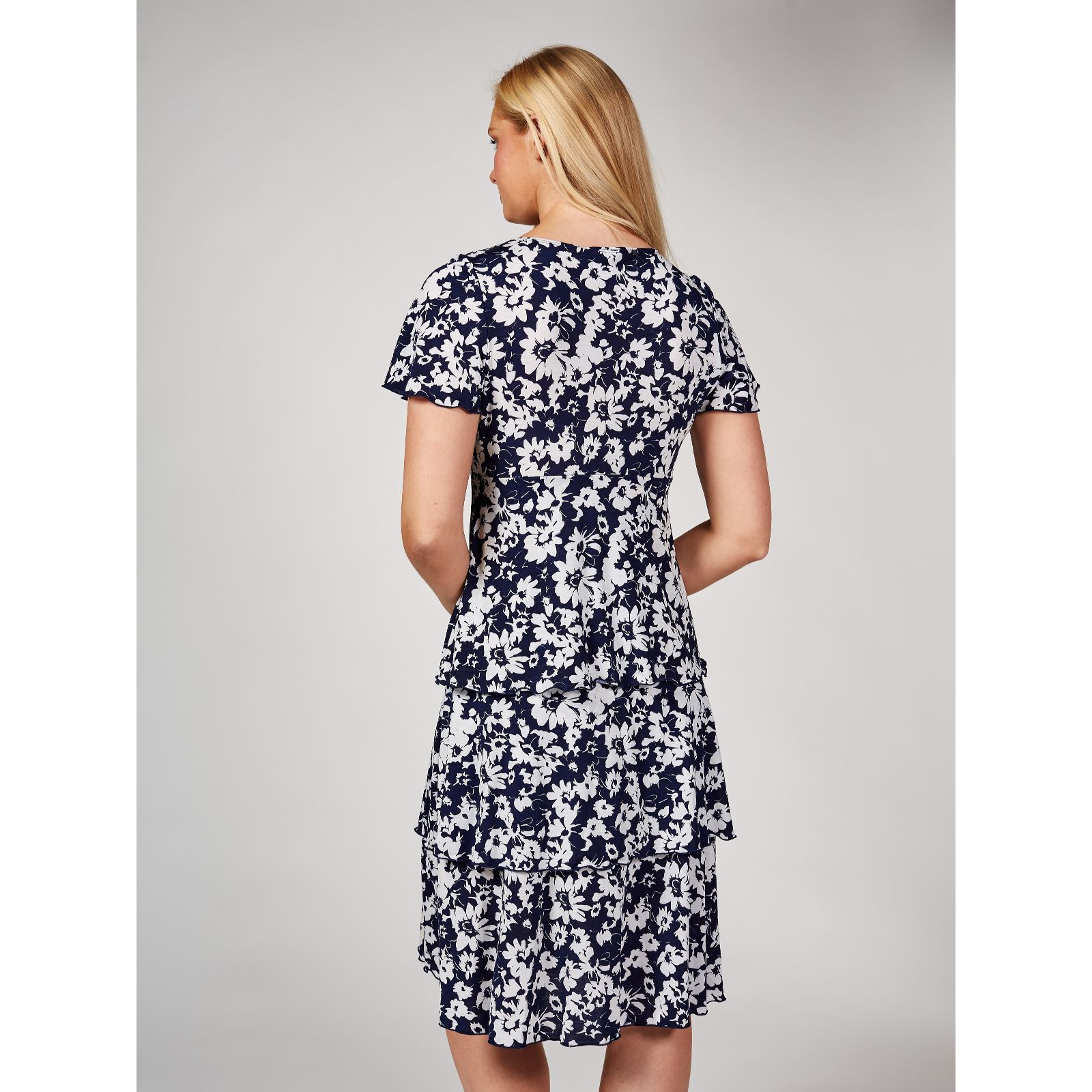 Outlet Kim & Co Hidden Daisies Shantung Short Sleeve Dress QVC UK