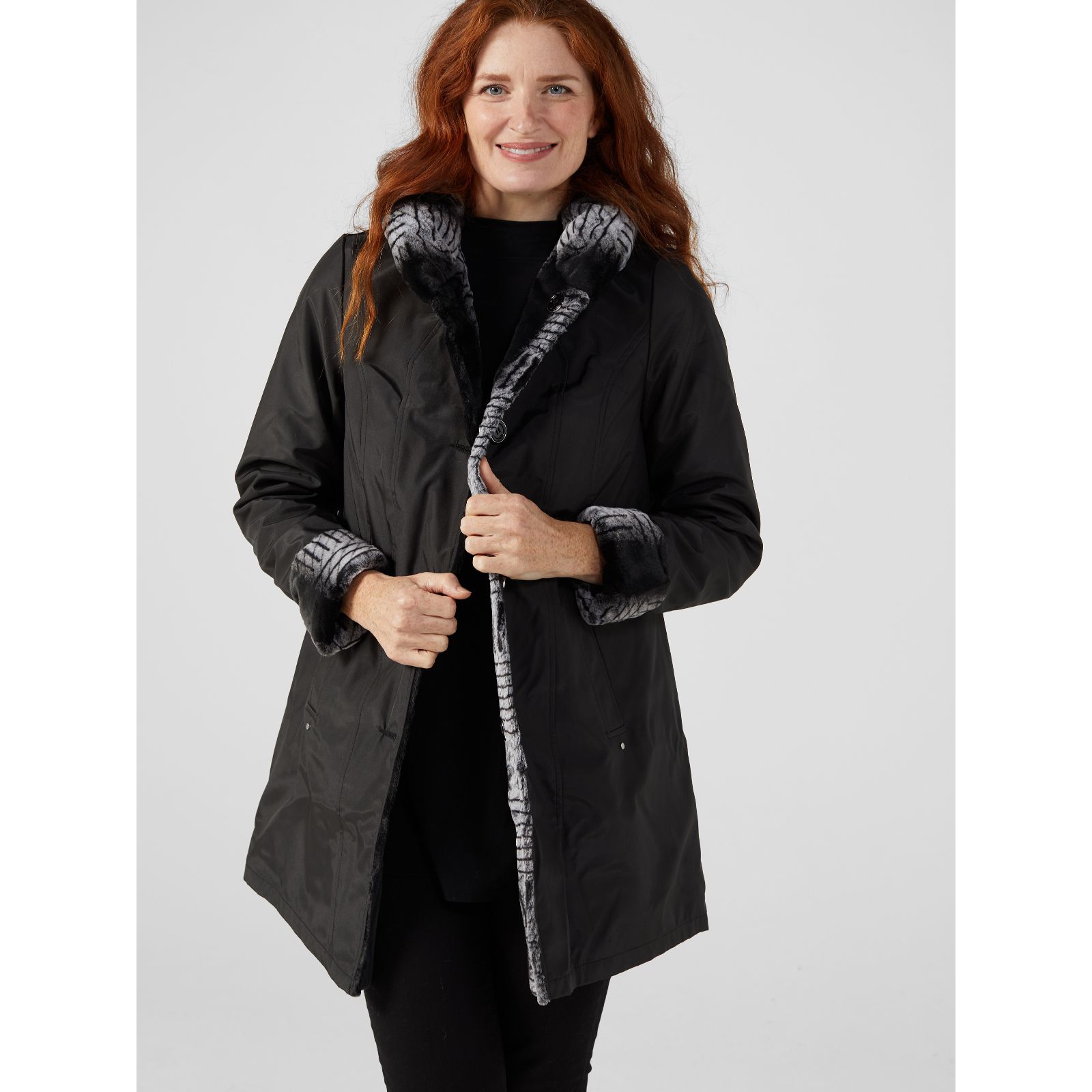 Fur clearance reversible coat