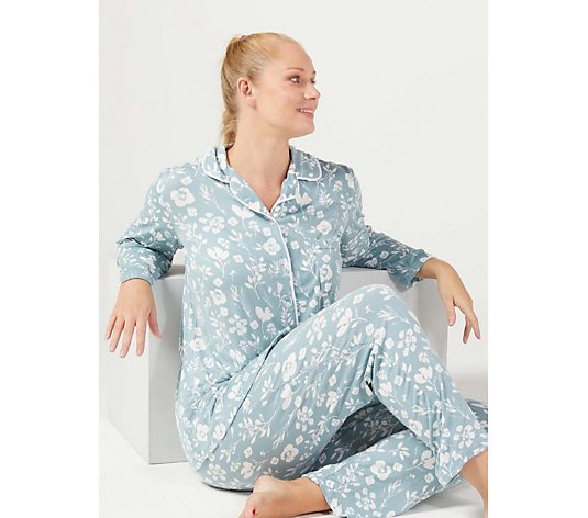 Cozee Home Supersoft Knotched Traditional PJ Set