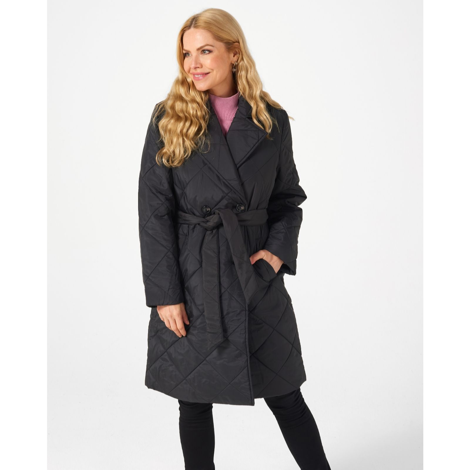 Centigrade Diamond Quilted Trench Coat - QVC UK