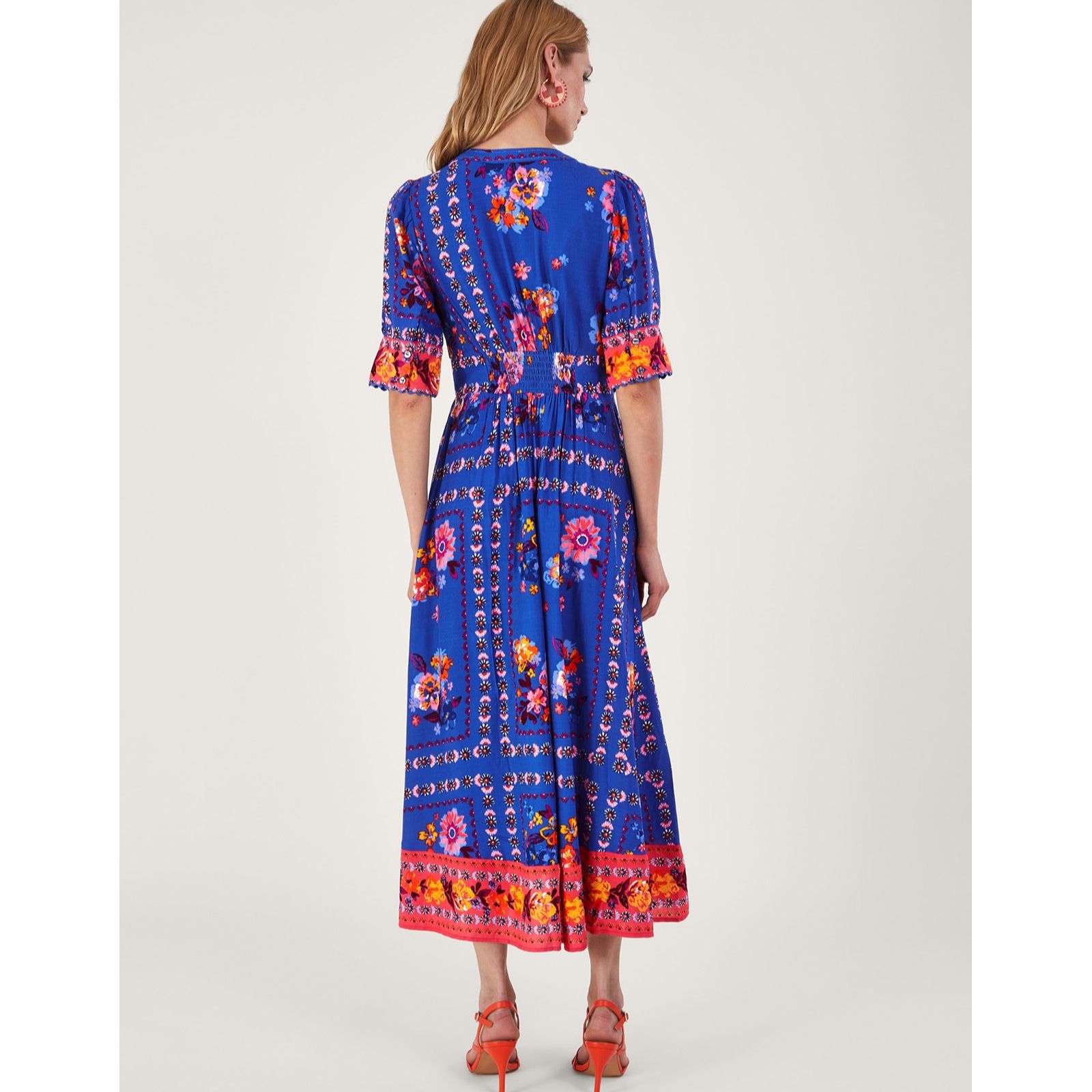 Monsoon Mixed Floral Print Dress - QVC UK