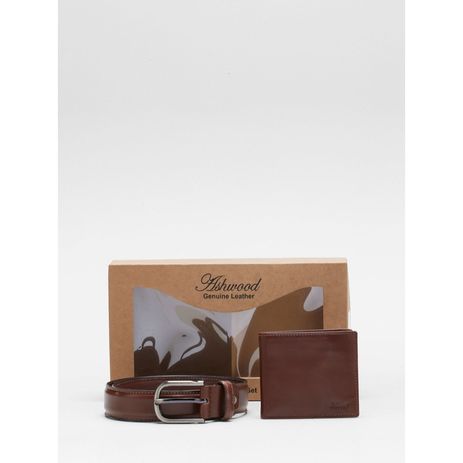 Ashwood Leather Belt and Wallet Set - QVC UK