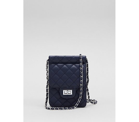 Frank Usher PU Quilted Cross Body Bag With Chain Strap