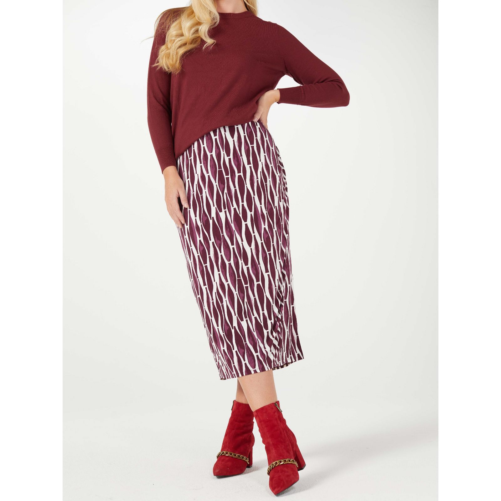 Metallic pleated outlet skirt qvc