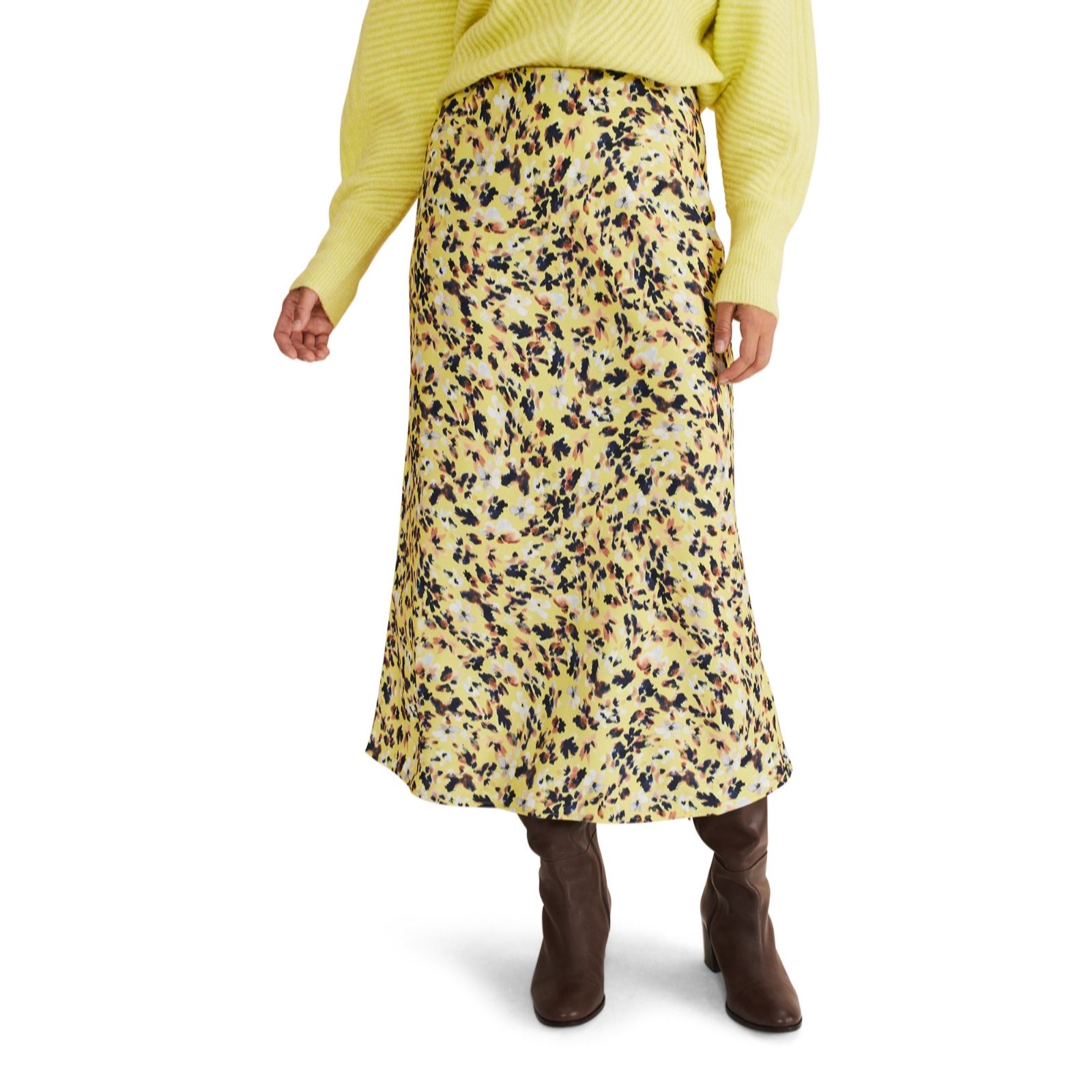 Phase Eight Blaire Floral Satin Slip Skirt - QVC UK