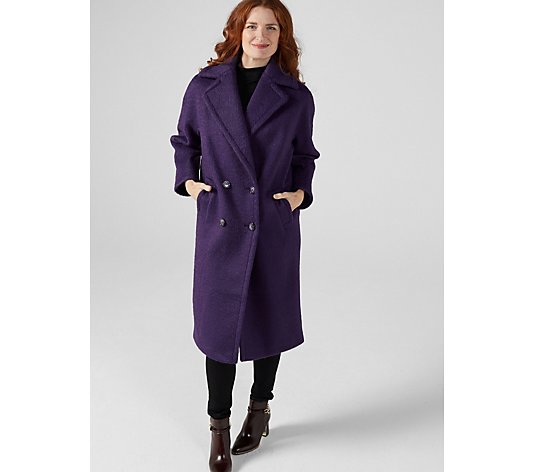 Helene Berman Brushed 4 Button Double Breasted Coat