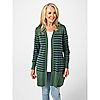 Denim & Co. Striped Open Front Sweater Cardigan with Pockets