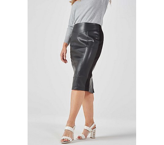 Dannii Minogue Faux Leather skirt with Ponte panel Regular
