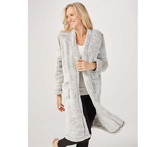 Cozee Home Tipped Fluffy Longline Duster Cardigan