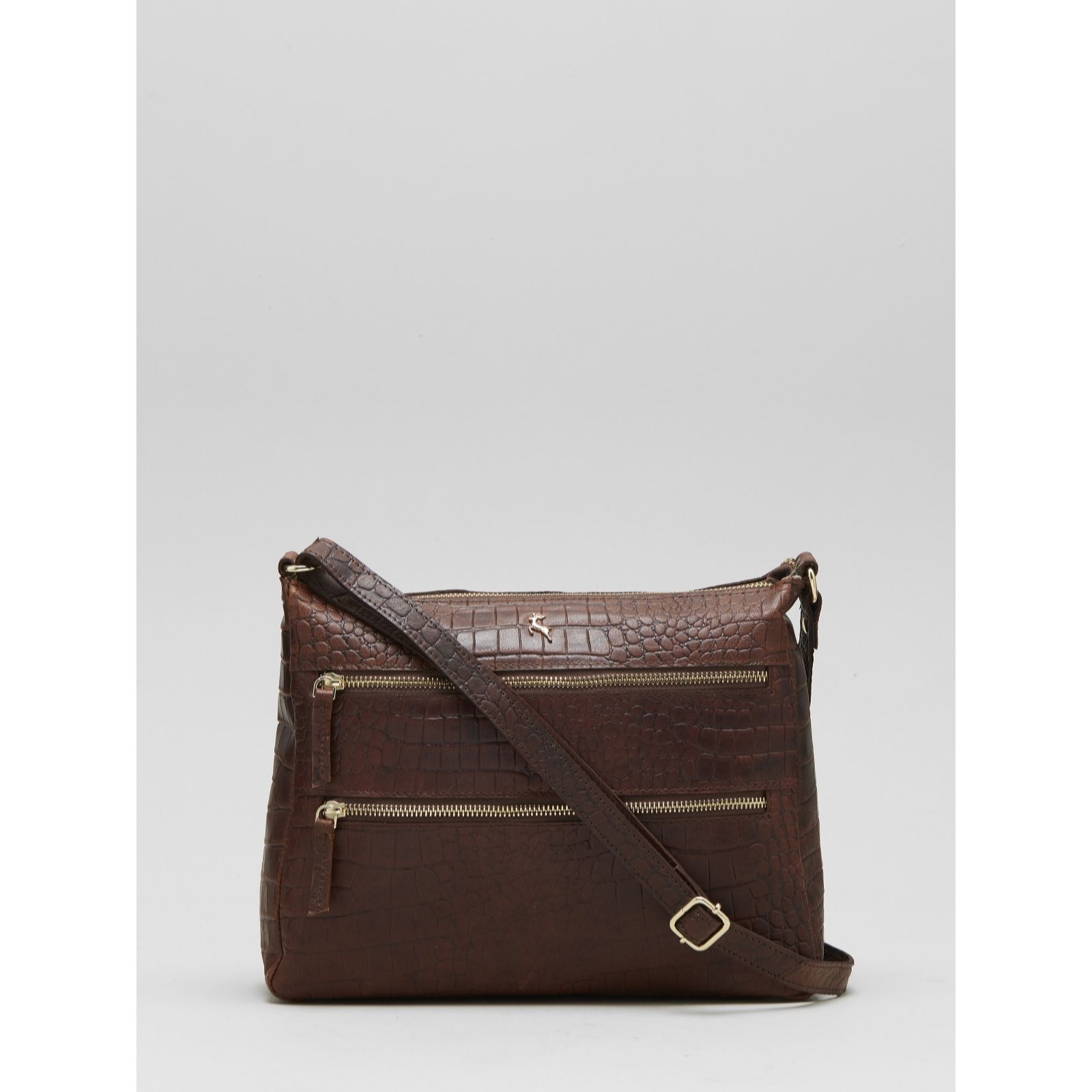 Ashwood Medium Zip Pocket Leather Crossbody Bag - QVC UK