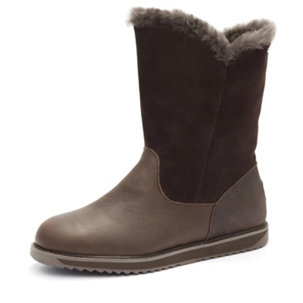 Outlet Emu All Weather Latrobe Leather & Suede Zip Mid Length Boot - 184065