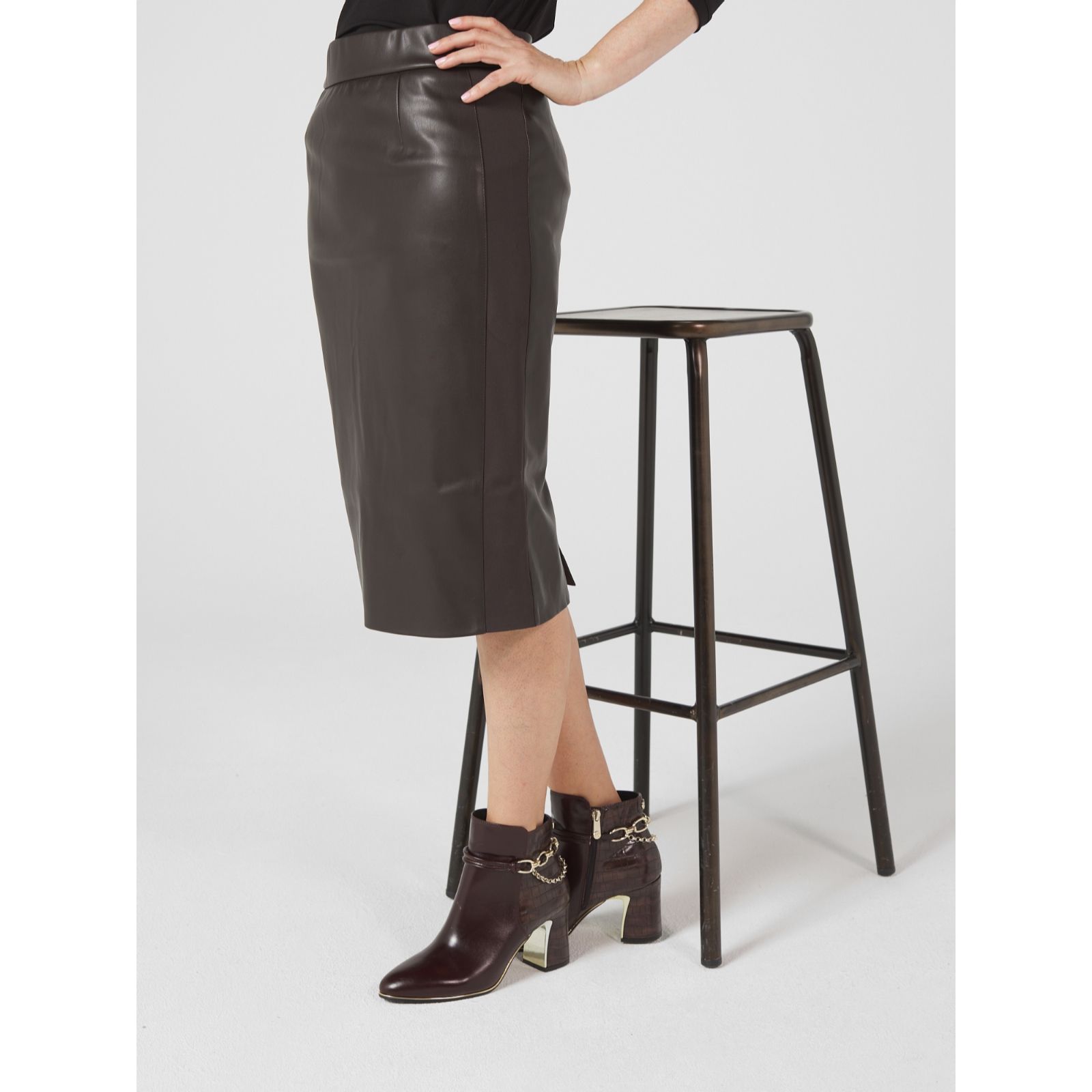 Faux leather hotsell pencil skirt qvc