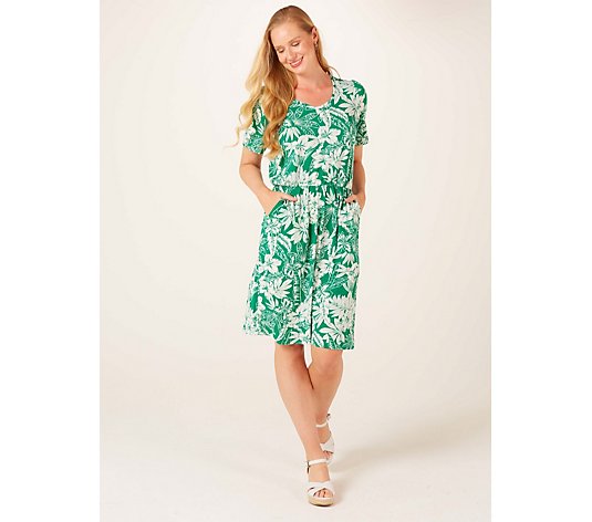 Kim & Co Printed Brazil Jersey Flutter Sleeve Dress