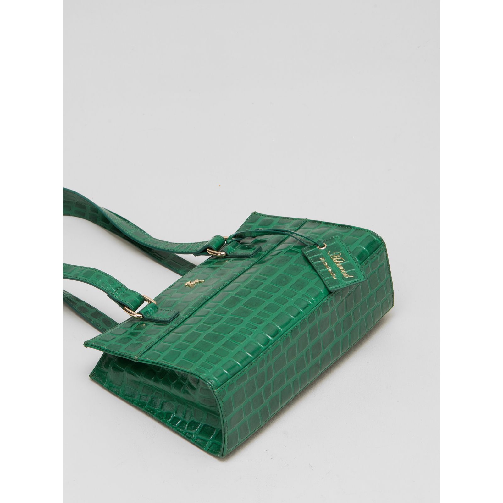 Ashwood Croc Leather Classic Shoulder Bag - QVC UK