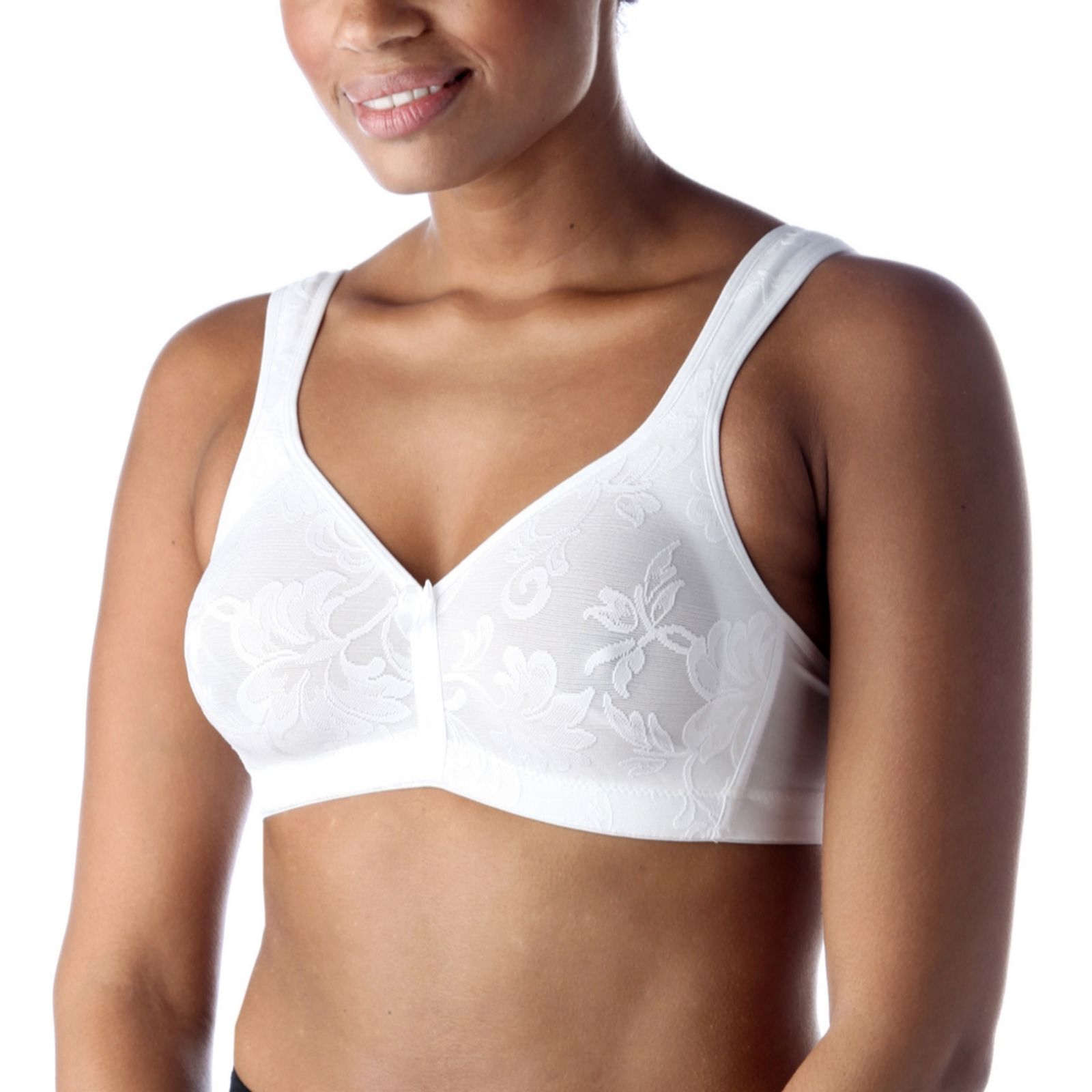 Breezies Seamless Lace Soft Cup Bra in White - QVC UK