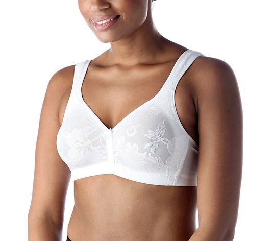 Breezies Seamless Lace Soft Cup Bra in White - QVC UK