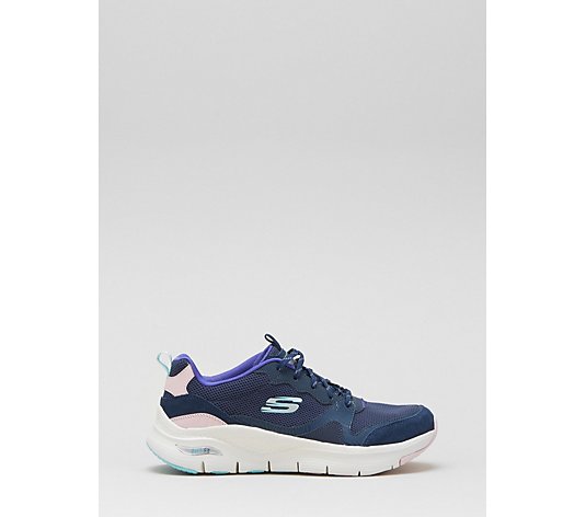 Skechers Arch Fit Overlay Mesh Lace Up Trainer