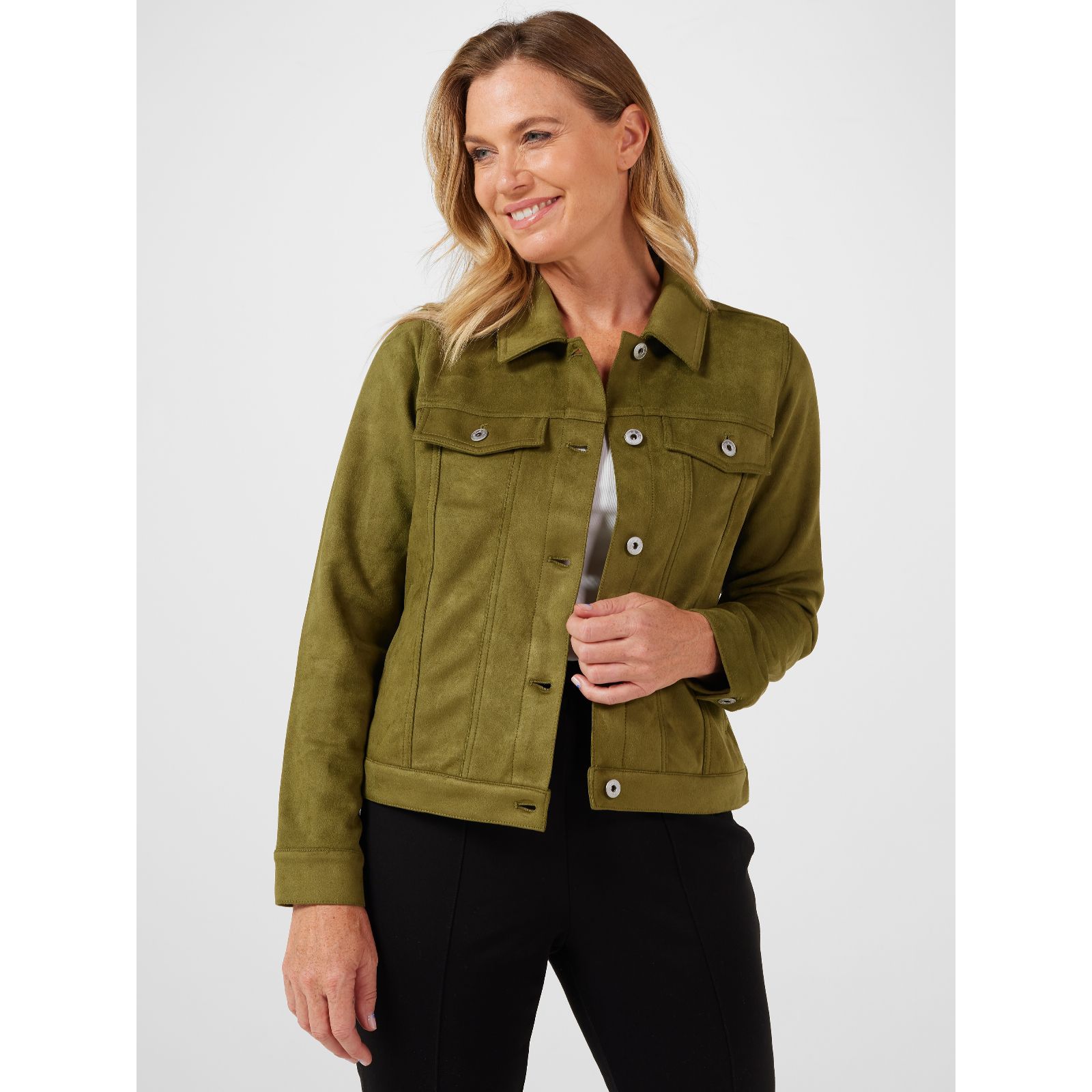 Denim & Co. Classic Suede Jacket - QVC UK