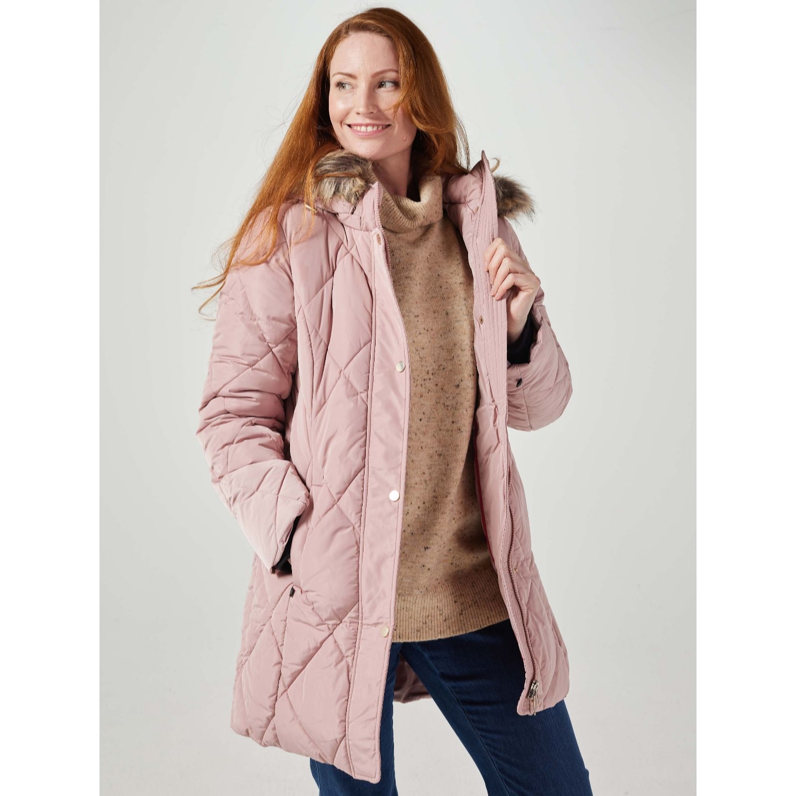 Centigrade Diamond Quilted Padded Coat - QVC UK