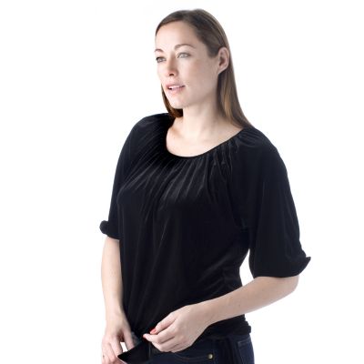 banded bottom blouson top