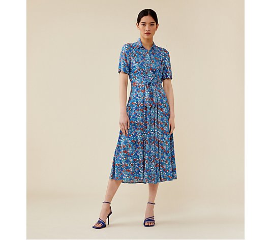 Finery London Sage Printed Button Up Dress