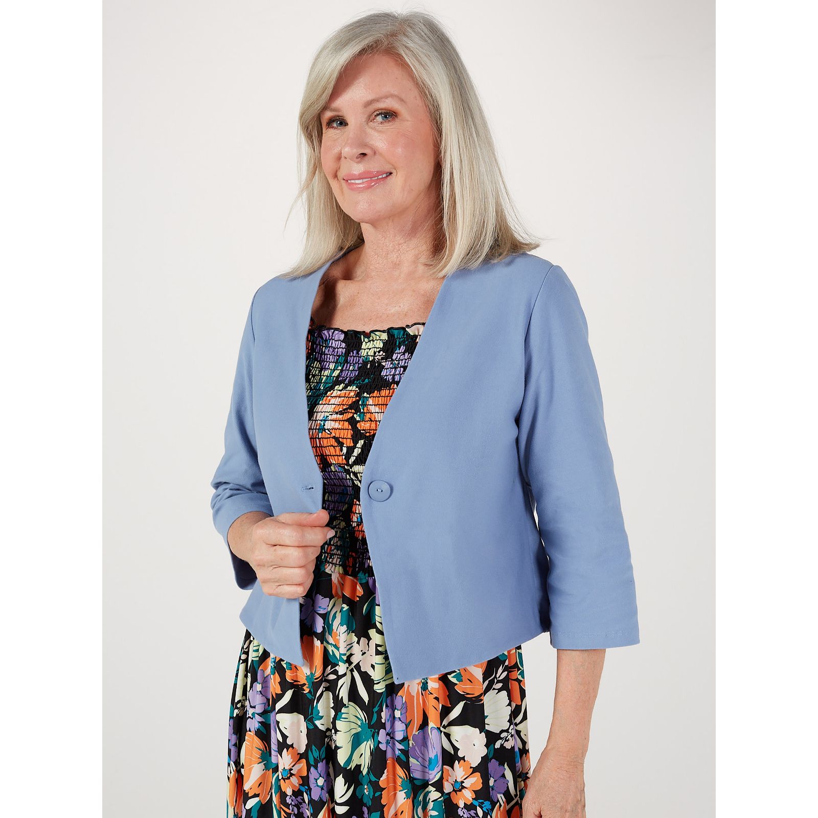 DENIM & CO QVC Linen Blend Stretch Jacket New With Tags £29.99 - PicClick UK