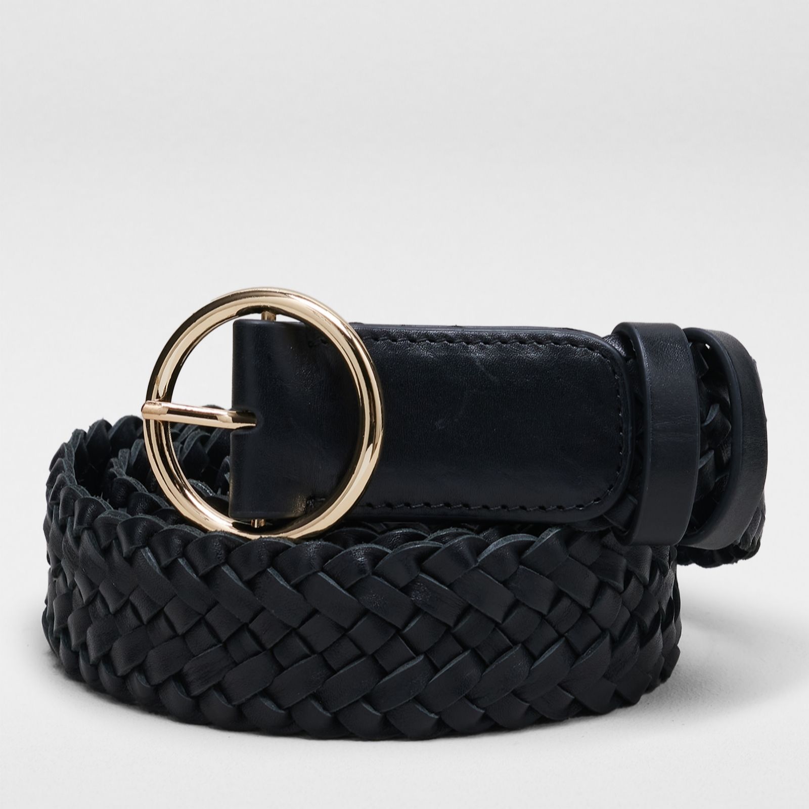 Ben de Lisi Woven Leather Belt - QVC UK