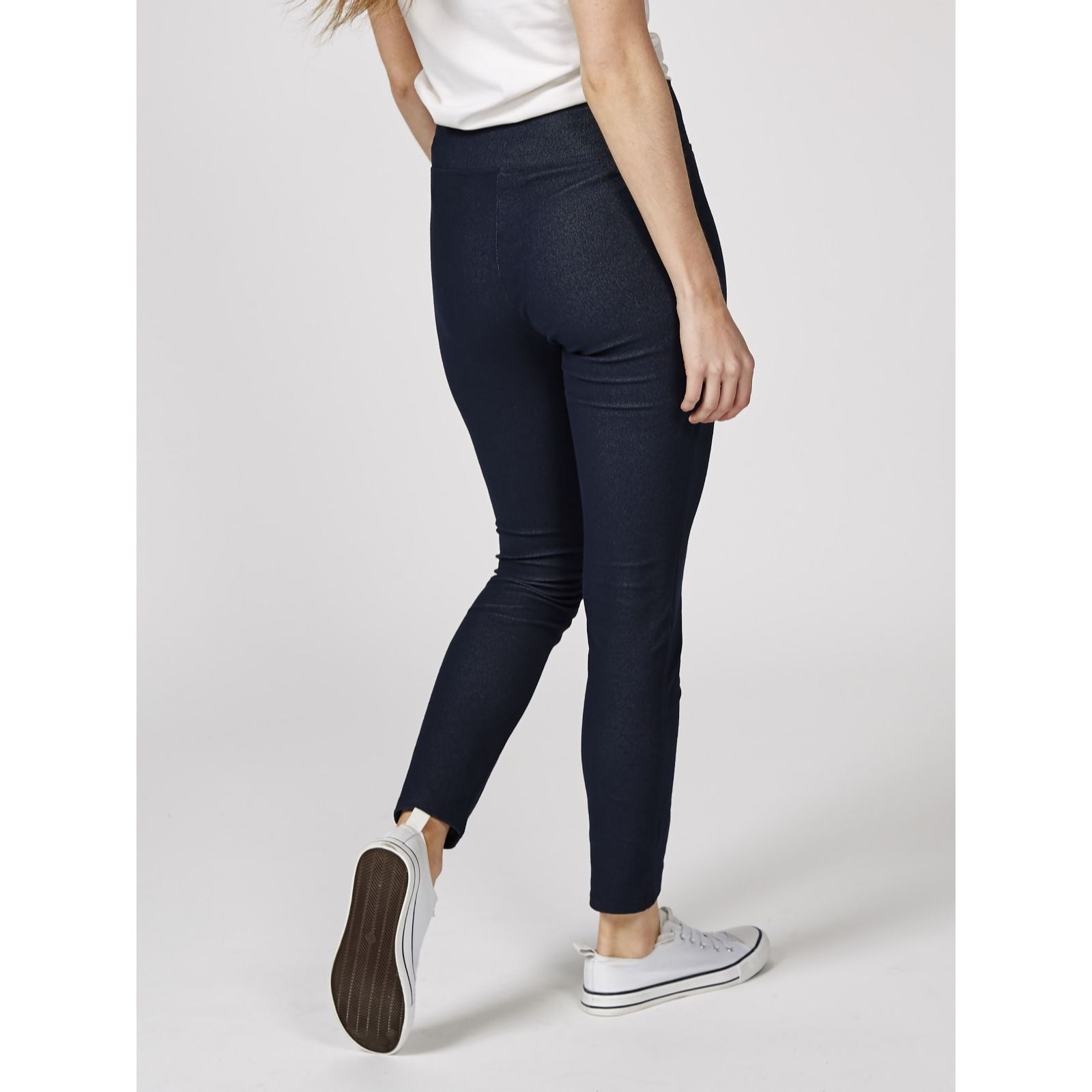 Outlet Kim & Co Delux Denim Jersey Skinny Trousers Petite Length - QVC UK
