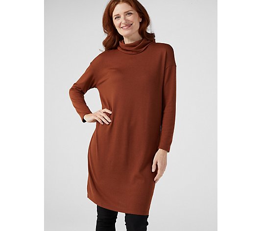 Outlet Kim & Co Soft Touch Long Sleeves Cowl Neck Dress