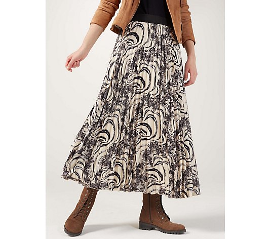 Frank Usher Elasticated Waist Pleated Longer Length Skirt