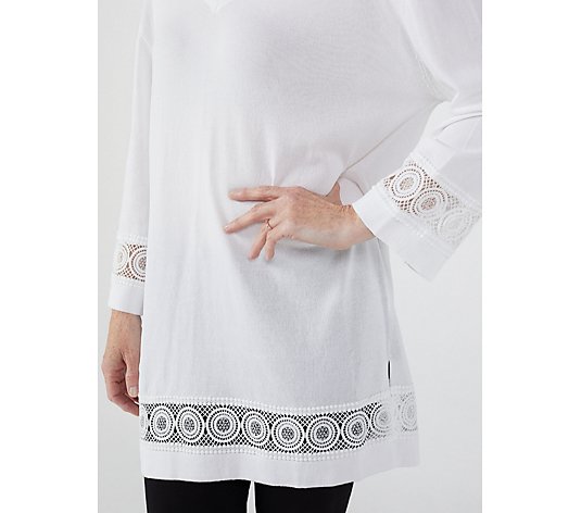Frank Usher Broderie Anglaise Detailed Tunic Top